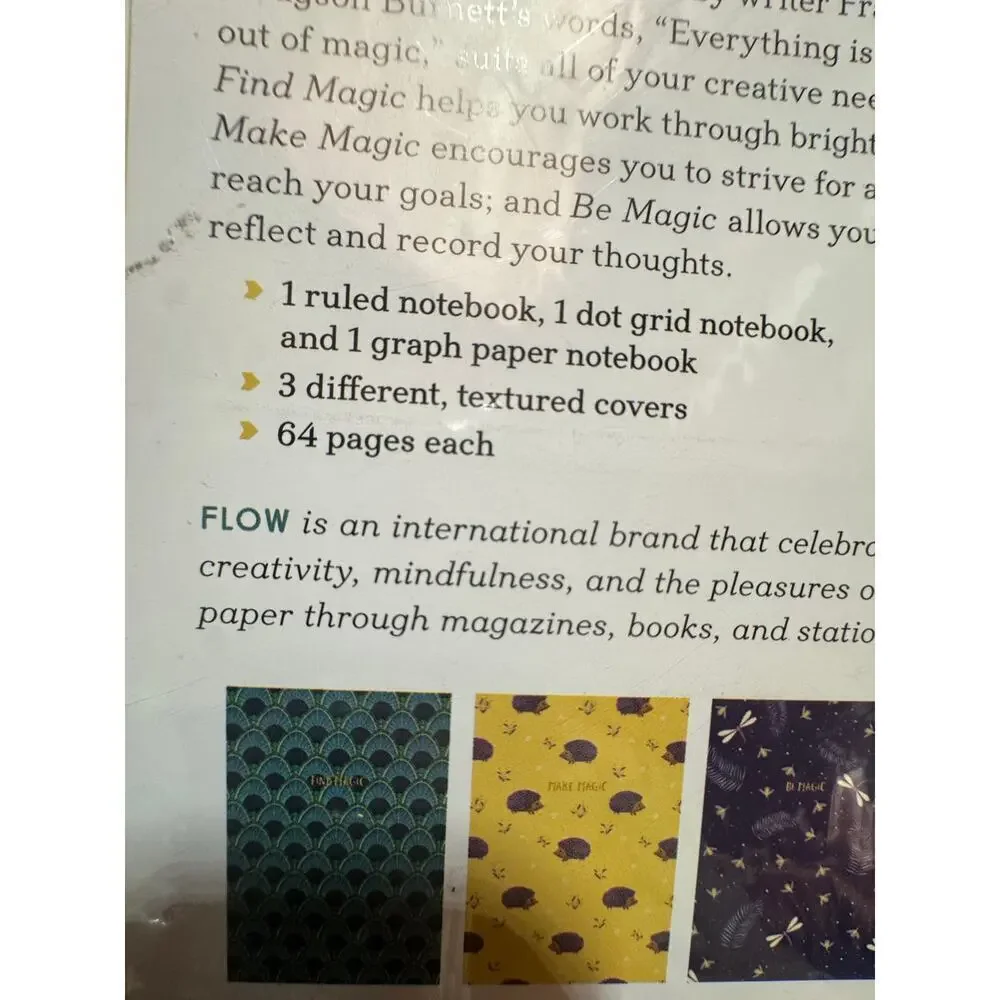 5/$25 NWT Flow Stationary Set of 3 Notebooks sealed in package